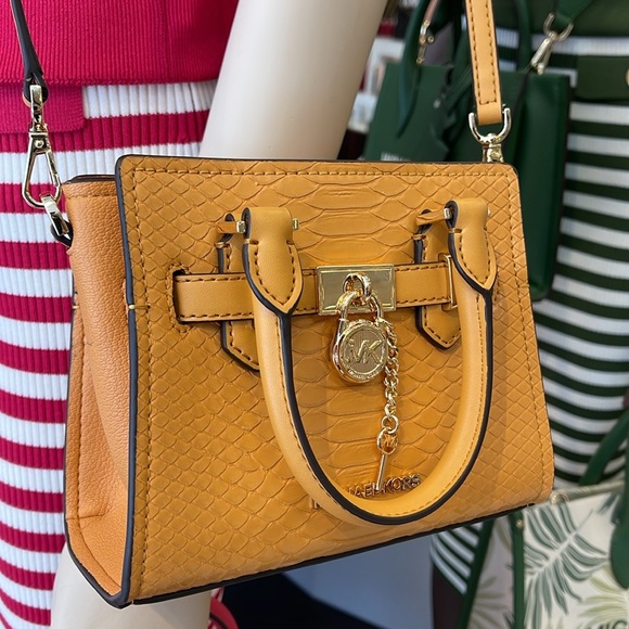 Michael Kors Hamilton XS Satchel Handbag Xbody Crossbody Leather Cider 
NWT - Picture 2 of 16